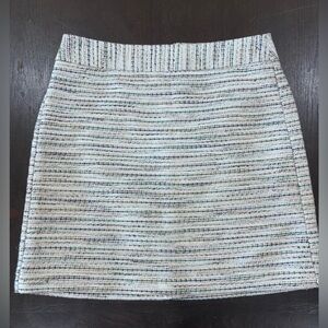 Loft Outlet Size 6 Tweed Multi-colored Striped Taylored Lined Skirt